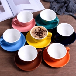 Cappuccino Cups with Saucers 220ml Porcelain